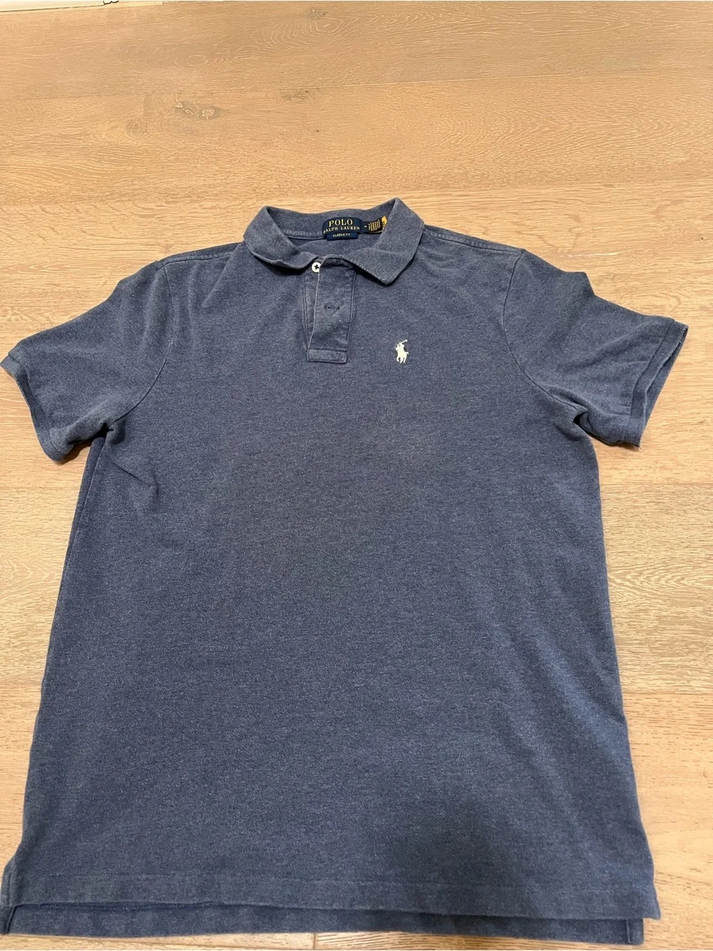 Polo by Ralph Lauren Heathered Navy Short Sleeve Mesh Polo